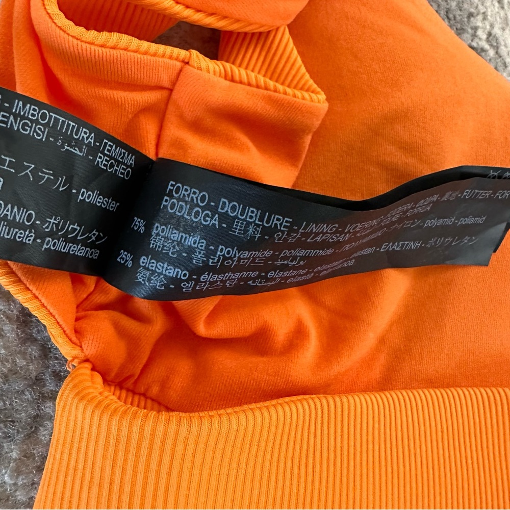 Zara Swimwear Orange Open Back Bikini Top size Large - Picture 4 of 4